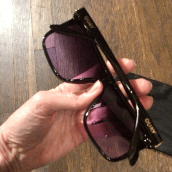 NEW! Quay Australia Nightfall Black Frame Sunglasses Gradient Lenses main image 5